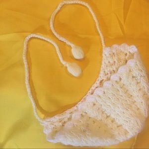 VTG 1950 So Soft Yellow Baby Bonnet
